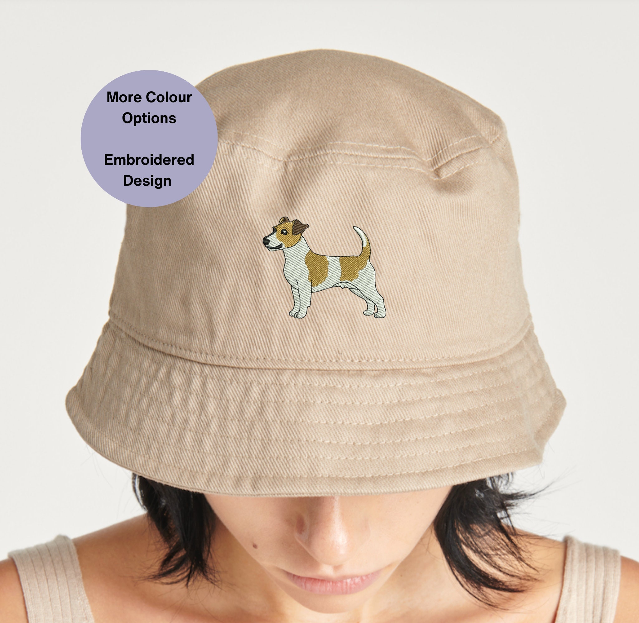 Jack Russell Embroidered Bucket Hat: Dog Lover Gift. Sunmer  display picture 1