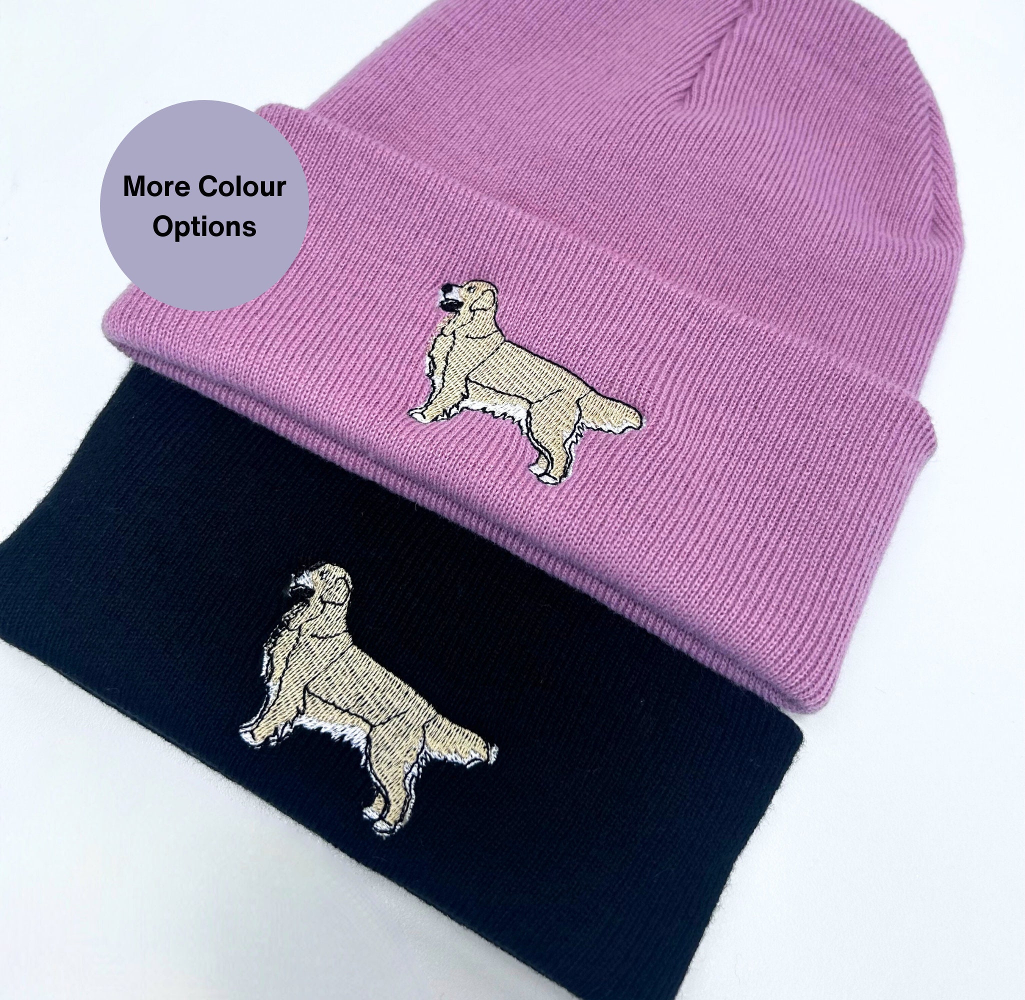 Winter Knitted Beanie Skull Cap Embroidered Golden Retriever Dog Lover Gift One Dog Gifts For Humans | Golden Retriever Trucker Hats & Wool  main image 4