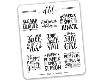 Fall Quote Stickers | Planner Stickers | Planner Accessories | Script Stickers
