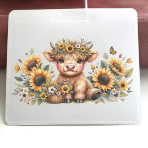 Vinyl Adhesive Pocket | Planner Pocket | Notebook Pocket | Highland Cow | Self Adhesive Pocket