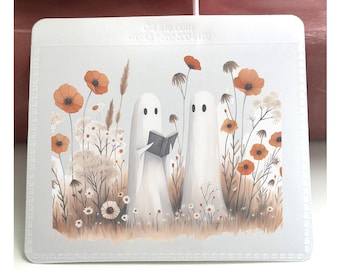 Vinyl Adhesive Pocket | Planner Pocket | Notebook Pocket | Ghost Reading | Self Adhesive Pocket | Bookish Ghost | Halloween