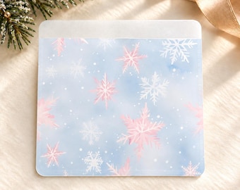 Vinyl Adhesive Pocket | Planner - Notebook - Scrapbook - Journal Pocket | Christmas Snowflake