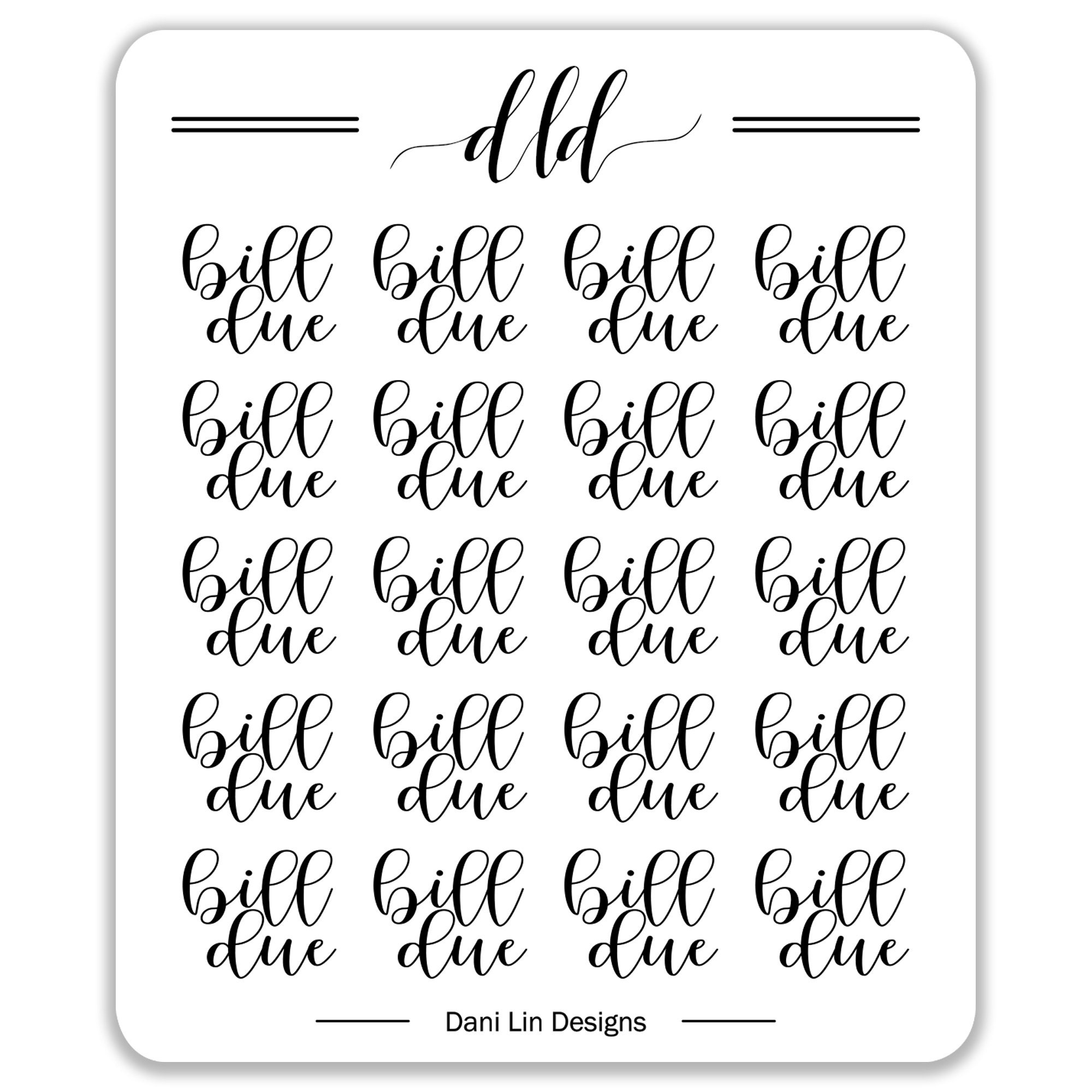 bill-due-stickers-planner-stickers-planner-accessories-script-stickers