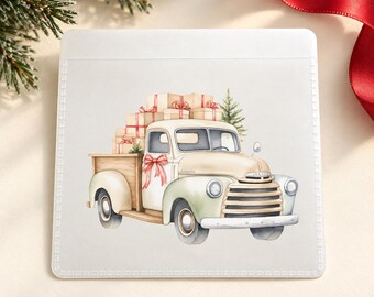 Vinyl Adhesive Pocket | Planner Pocket | Notebook Pocket | Christmas Truck | Planner Accessories | Self Adhesive Pocket