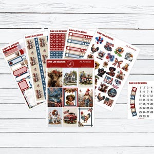 All American Planner Sticker Kit | Weekly Planner Kit | 4th of July | Independence Day