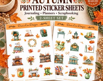 Fall Autumn Planner and Journal Sticker Set — Cozy Seasonal Stickers for Planners, Calendars and Journals