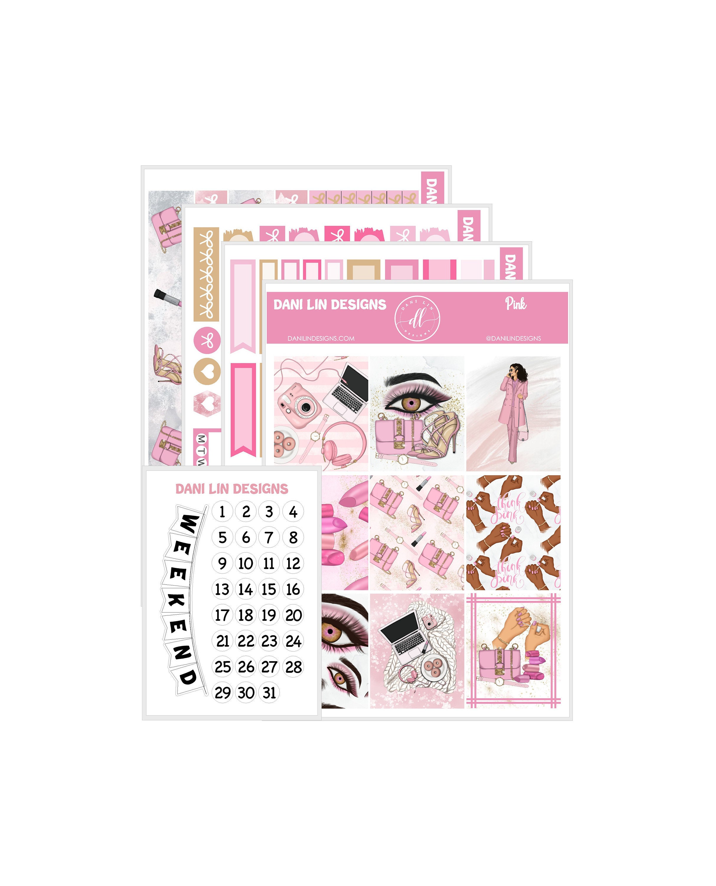 Pink Planner Sticker Kit Girl Boss Stickers - Etsy