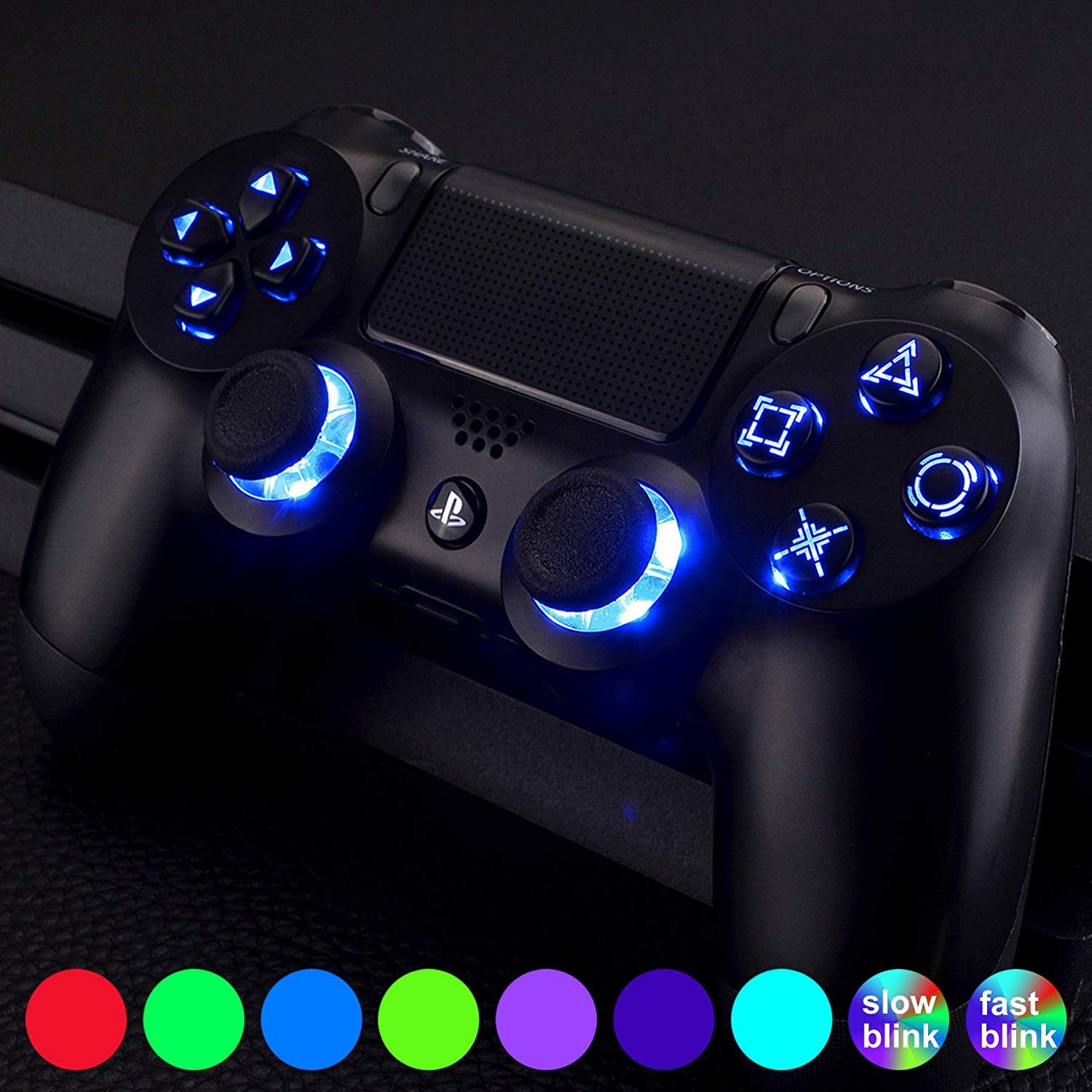 Custom PS4 Controller LED color changing buttons 7 colors Etsy