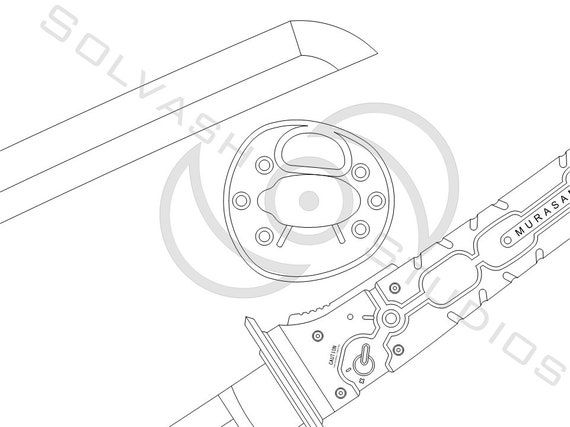 Metal Gear Rising: Murasama Cosplay Prop Template (Download Now
