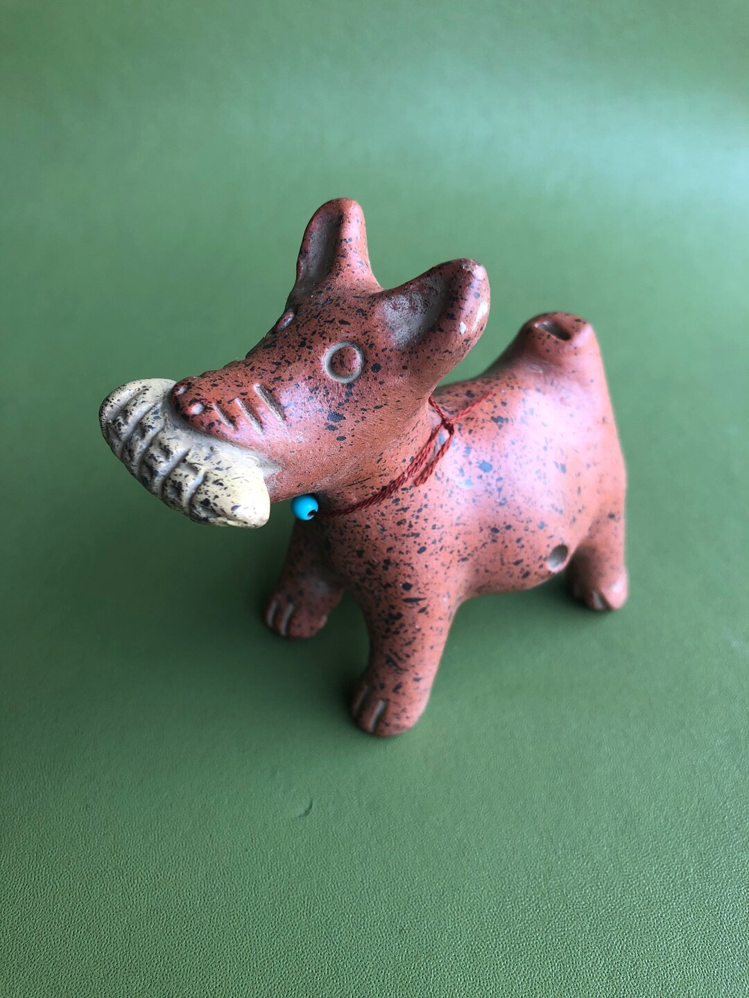 Pre-Hispanic Mictlantecuhtli Ceramic Ocarina Flute - Lord of the Underworld