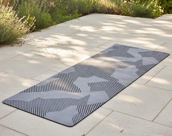 Geometric Camo Yoga Mat - Non Slip Yoga Mat - Thick Rubber Yoga Mat - Microfiber Yoga Mat