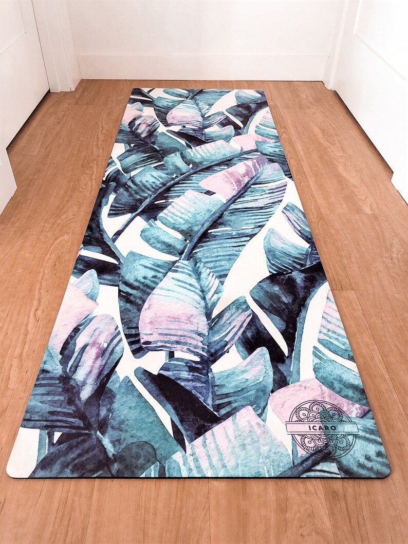 Aloha Shavasina Yoga Mat Leaf Print Thick Yoga Mat Etsy