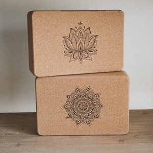 Flower Mandala Cork Yoga Block