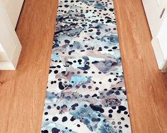 Indigo Splatter Yogamatta - Halkfri Yogamatta - Tjock Gummi Yogamatta - Mikrofiber Yogamatta