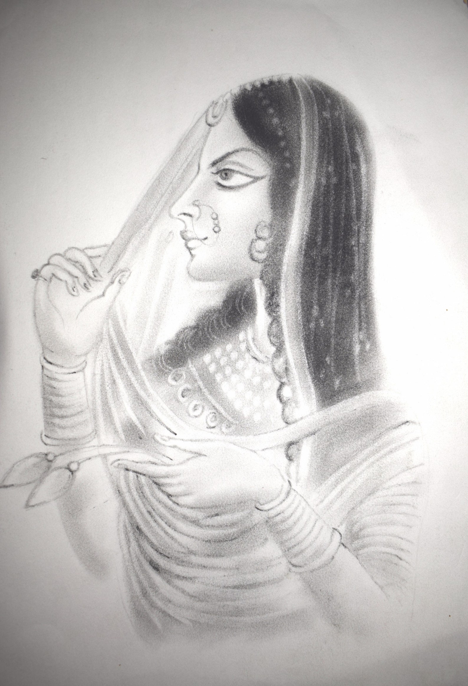 The Rajasthani Princess Miniature Art Handmade Pencil Etsy