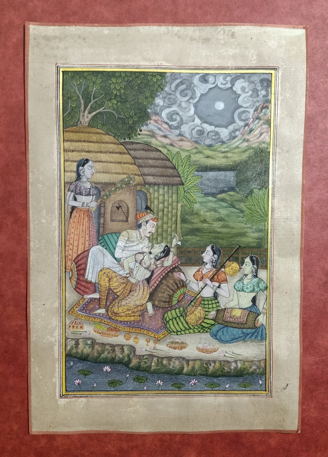 Mughal Badshah Erotic Intimation Artwork With Damsels Handmade Etsy mughal-badshah-erotic-intimation-artwork-with-damsels-handmade-etsy