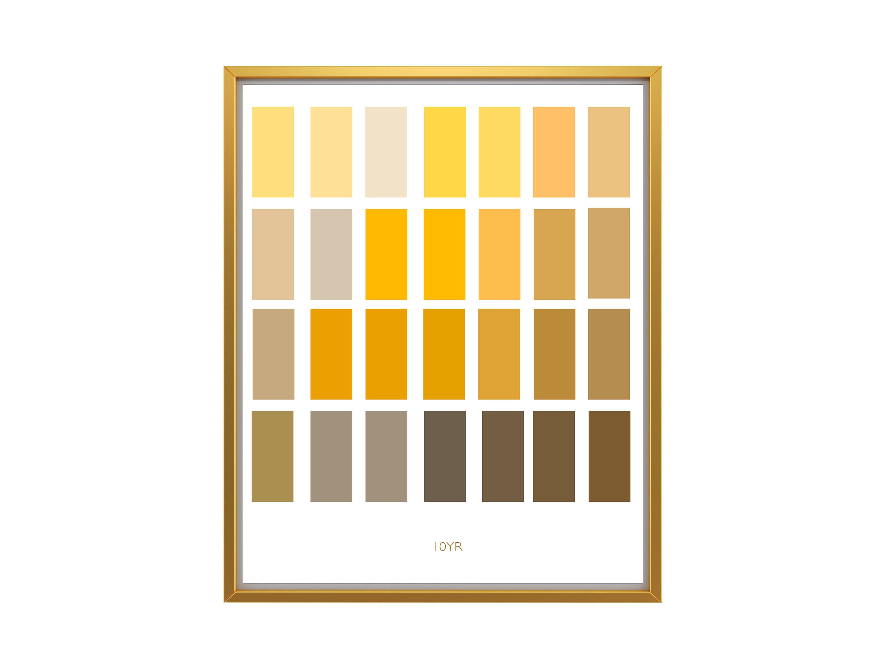 munsell chart art archaeology print color wheel art yellow art