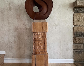 Vintage Modernist Concrete Plaster Biomorphic Sculpture/Henry Moore/Jean Arp Signed