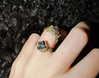 Roman Silver Ring with Dark Blue Glass Insert, Circa 300 AD.