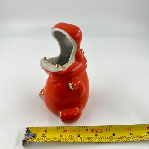Dmitriv Porcelain Made In USSR Russia Hippo Vase Lomonosov Eames Era Orange shops Vintage