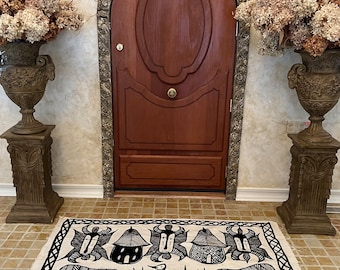 Korhogo Senufo Schlammtuch Bogolan Wandbehang Handbemalte Kunst Selten 188cm X 115cm Vintage