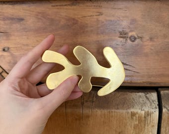 Vintage 1960’s Abstract Gold Gilted Large Postmodern Pin Brooch Matisse Cut Outs Floral