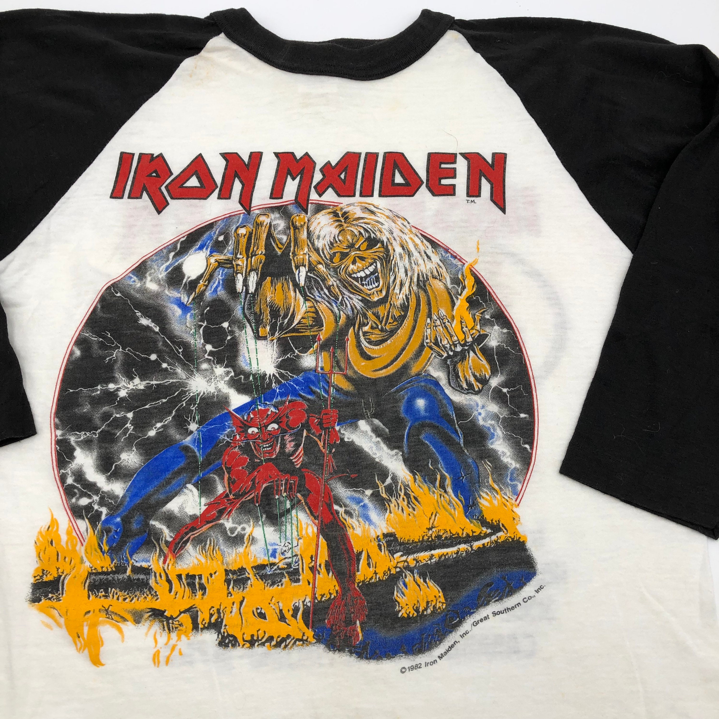 vintage iron maiden concert shirts