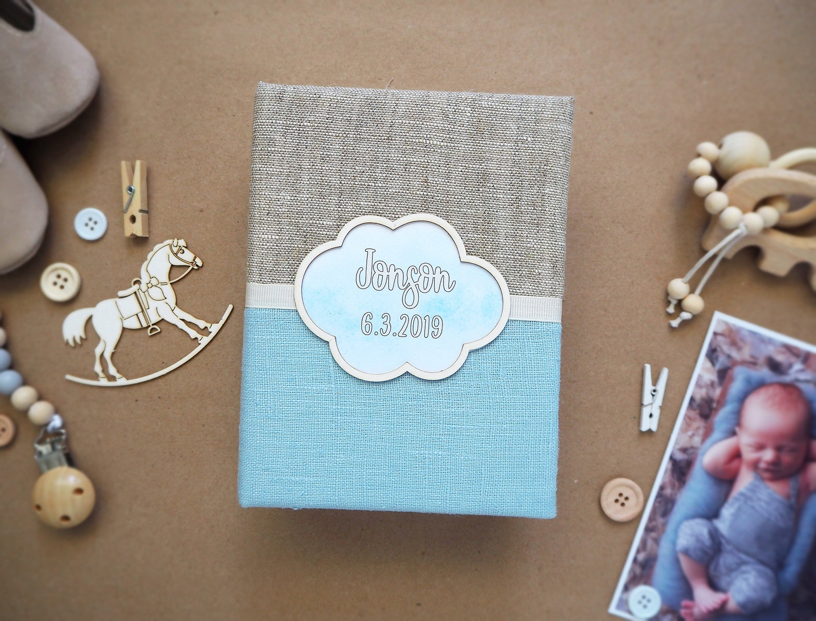 Baby Photo Album/Baby boy memory book/Personalized Photo Album Etsy