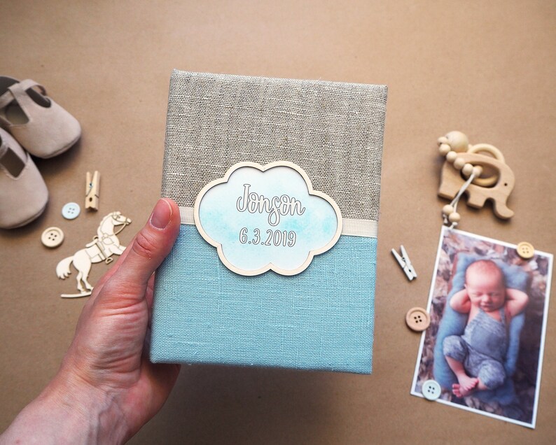 Baby Photo Album/Baby boy memory book/Personalized Photo Album Etsy