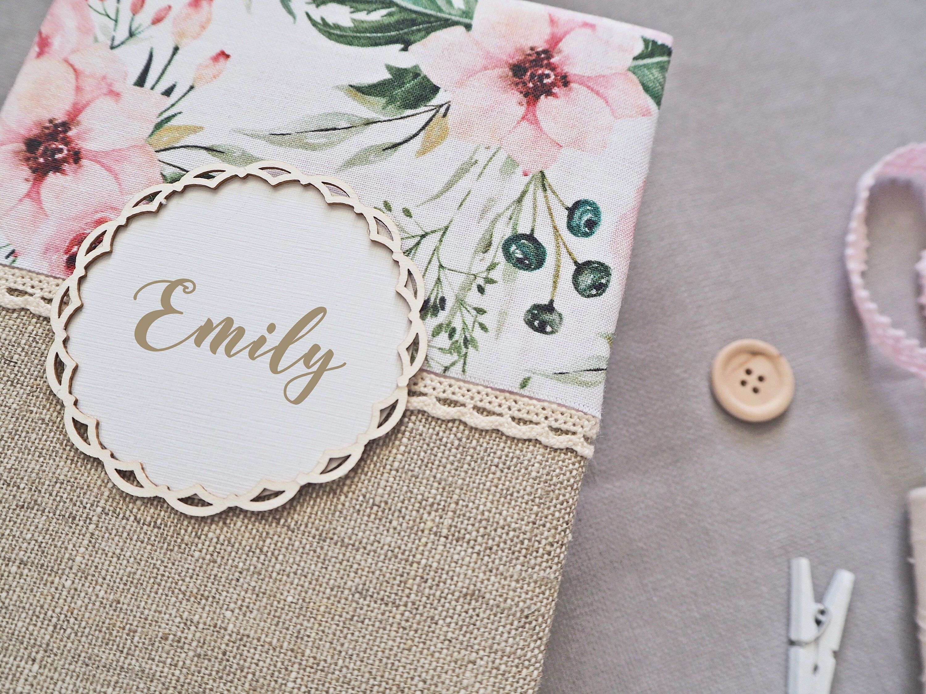 Personalized Photo Album Linen Baby Photo Album Baby Album Etsy