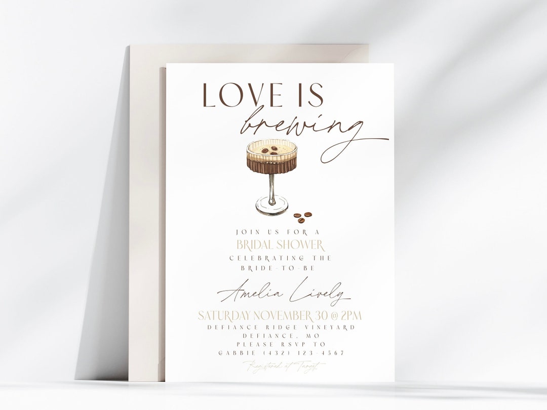 Love is Brewing Bridal Shower Invitation || Digital Download on