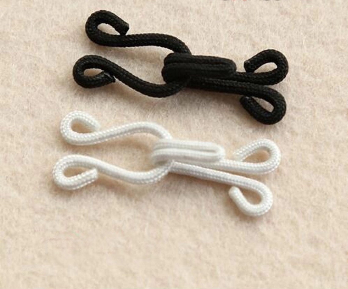3 Pairs High Quality Fabric Covered Hook and Eye Dress Fasteners 2