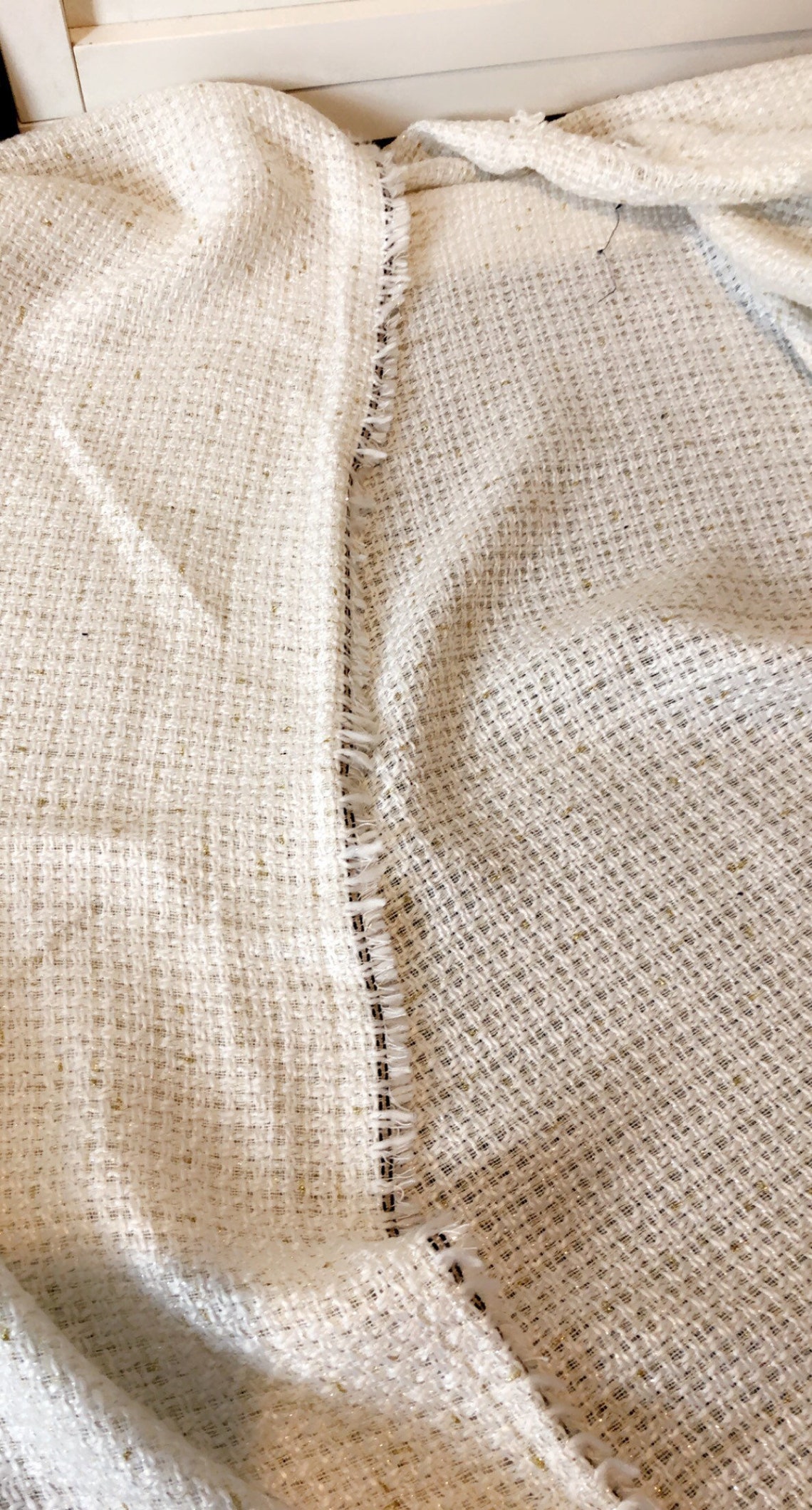 Tweed Upholstery Boucle with Latex Backing - Cream - Algrove Collection