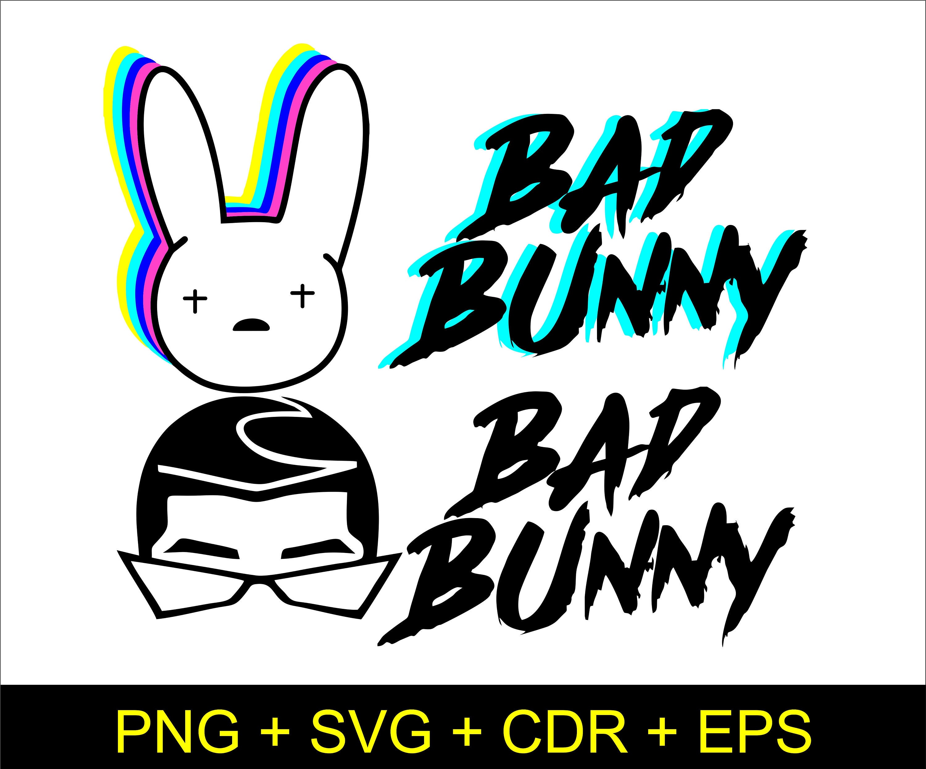 Bad Bunny Svg Jpeg Pdf Png Bad Bunny Digital File Easy To Use And Layer