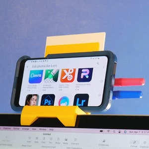 Supporto per cellulare e penna per computer portatile / Accessorio essenziale per scrivania per cellulare / Supporto per video chat / Gadget tecnologico per ufficio / Prodotto negli Stati Uniti