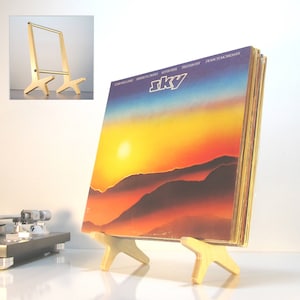 Record Storage & Now Spinning Stand Holds 15 Favorite Albums | Small Vinyl Record Rack Display | Minimalist MCM LP Holder | Handmade in USA