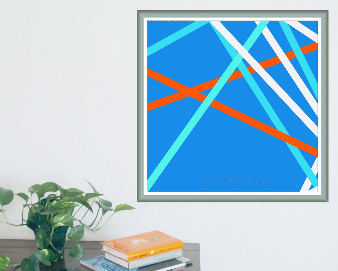 Abstract Printable Wall Art Colorful Geometric Line Art - Etsy