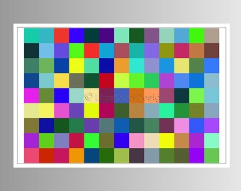 Printable Geometric Pixel Art | 16x24 Random Colors Contemporary Print for Your Creative Home, Living Room & Office Space | Digital Download