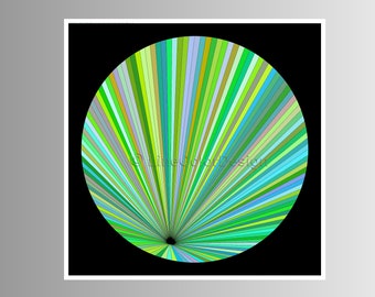 Colorful Bold Art Print | Instant Download Square Frame Geometric Blue and Green Iris | Printable Digital Image File | Sphere Spherical Art