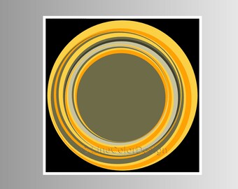 Geometric Art Print | 24x24 | Orange & Gray Rings | Instant Download Printable Files | Minimalist Modern Art For Your Home |  #P24x24_009