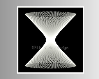 Geometric Pattern Art Print for Download | Geometric Lines Hourglass | Modern Home and Office Wall Decor | Contemporary Square Printable