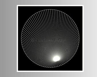 Impressão de arte gerada por computador | Arte geométrica quadrada em preto e branco para download instantâneo | Arquivos de imagem digital para impressão | #P24x24_019