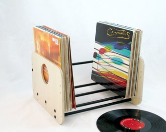Configurable 100 Record Crate | Vinyl Record Stand | Record Holder For 50-100 LP Record Storage | Modern - Simple - Functional    #VCX-BBBK