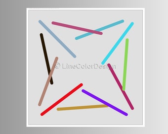 Printable Abstract Art Print | Colorful Geometric Art For Home Office Decor | Downloadable Digital Files | Fits Square Frames   #P24x24_031