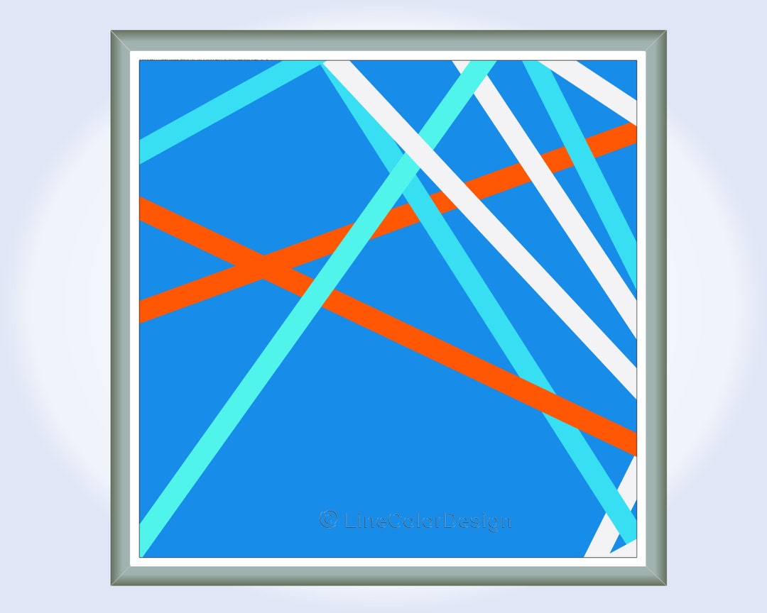 Abstract Printable Wall Art | Colorful Geometric Line Art | Square ...