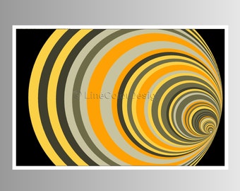 Geometric Tunnel Art Print For Digital Download | 16x24 Printable Algorithmic Op Art For Your Contemporary Home or Work Spaces   #P16x24_052