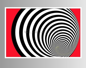 Download instantâneo de arte geométrica | Padrão de redemoinho de arte abstrata para impressão 16x24 e 12x18 | Inspiração para arte contemporânea vermelha | #P16x24_037