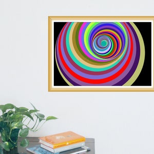 Impresión de arte geométrico digital de descarga digital / Algoritmo imprimible de 16 x 24 Op Art para agregar color dinámico a sus espacios de vida o lugar de trabajo #P16x24_045