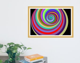Download digital Impressão de arte geométrica | Algoritmo imprimível 16x24 Op Art para adicionar cores dinâmicas aos seus espaços residenciais ou locais de trabalho #P16x24_045