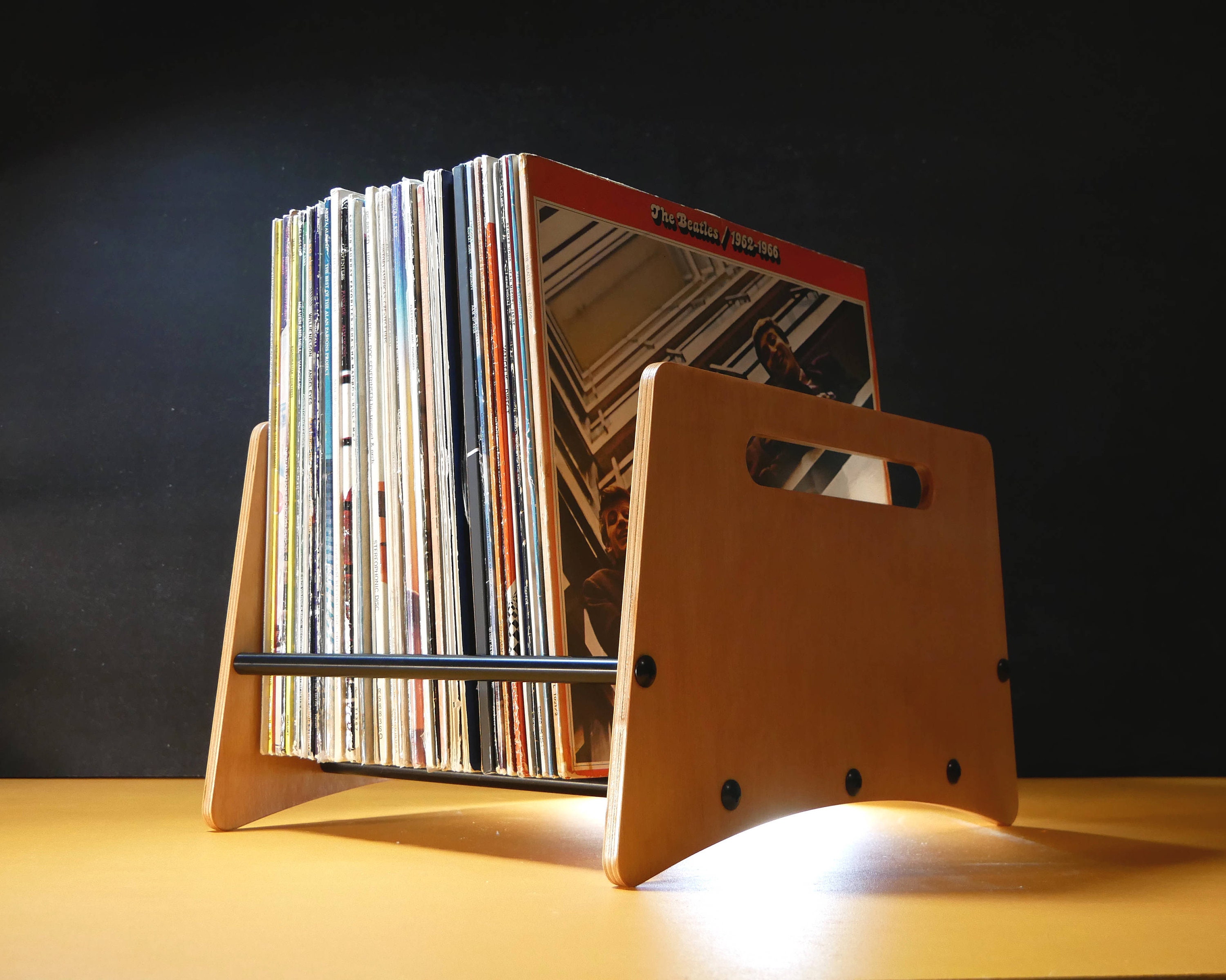 Record Exhibition Display / Wall Mounted Vinyl Holder / Minimal Record Shelf  Pink / Wall Record Unit 